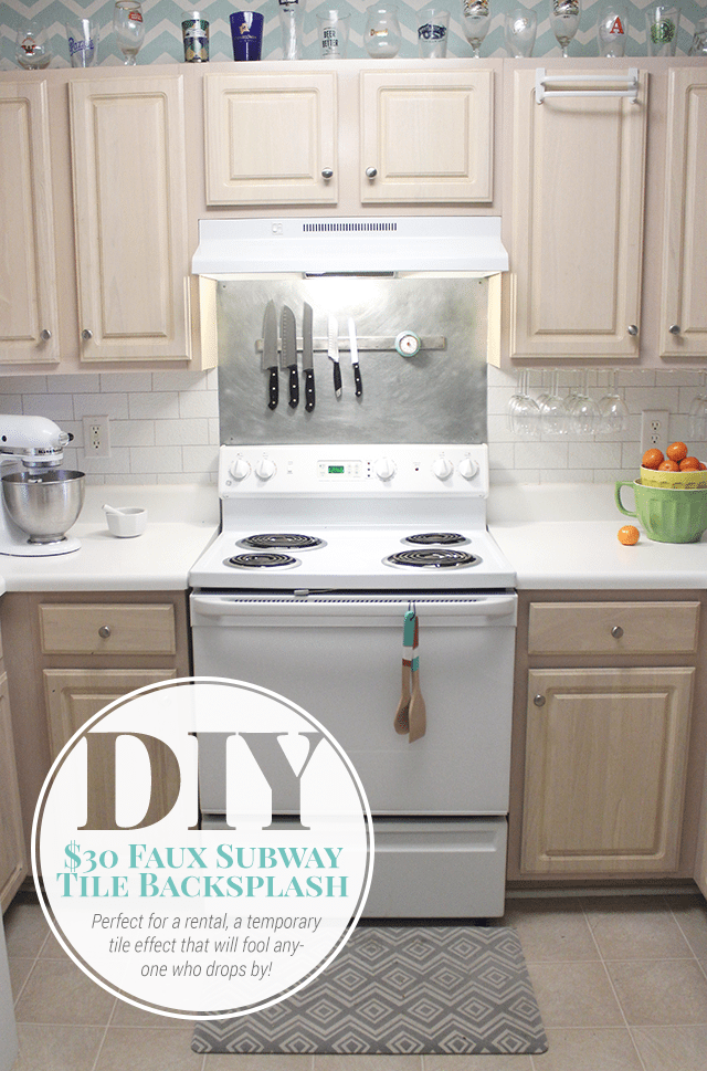 30 faux subway tile painted backsplash tutorial
