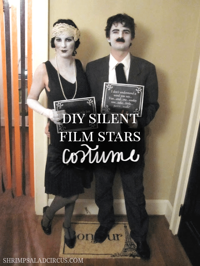 DIY Silent Film Stars Halloween Costume for Couples