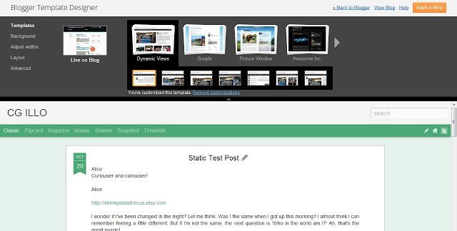 Blogger Built In Template Designer Dashboard