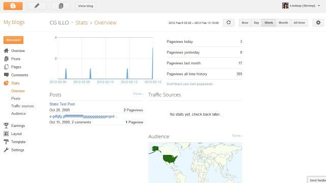 Blogger Built In Traffic Statistics Dashboard