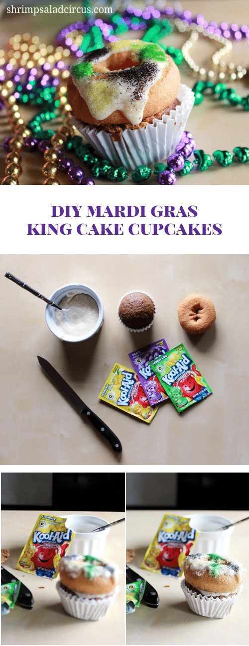 DIY King Cake Cupcakes for Mardi Gras