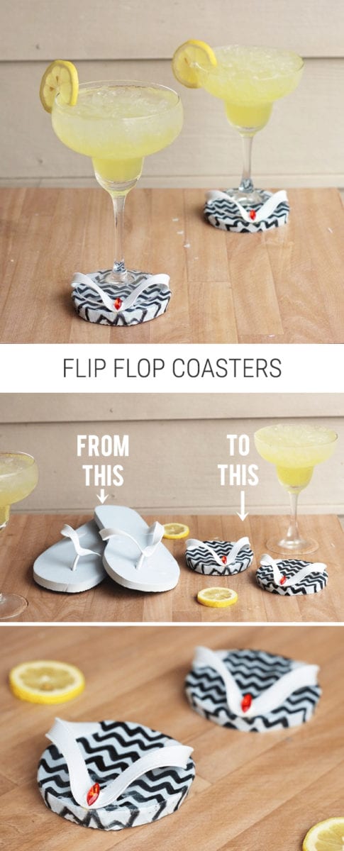 DIY Dollar Store or Old Navy Flip Flop Coasters from Shrimp Salad Circus