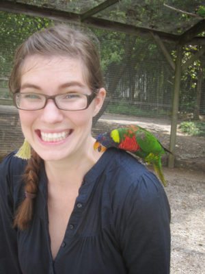 lindsay hugs all the animals no. 6 . lorikeet thumbnail