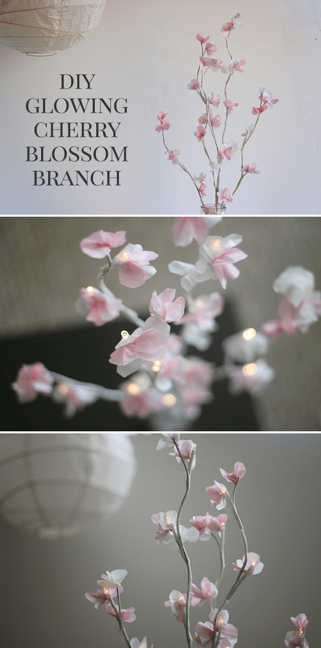 DIY Glowing Cherry Blossom Branch Tutorial