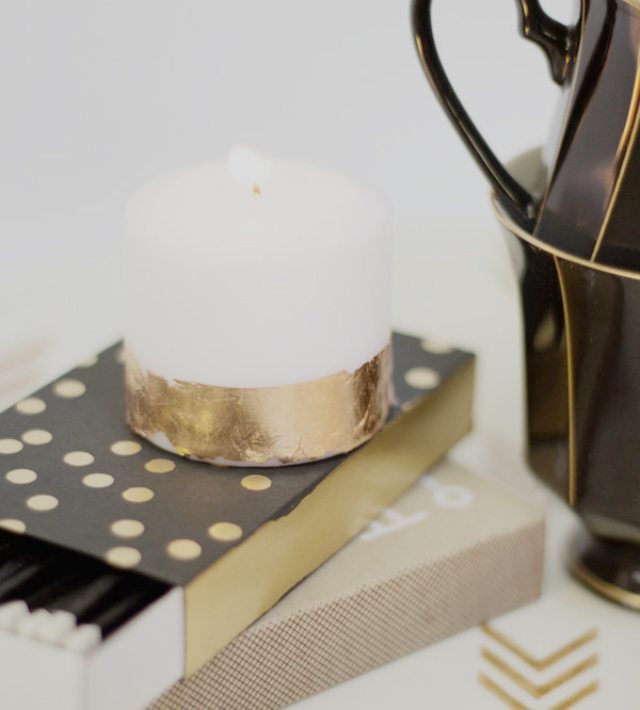 Lovely Indeed Copper Leaf Candles