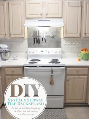 $30 DIY Faux Subway Tile Painted Backsplash thumbnail