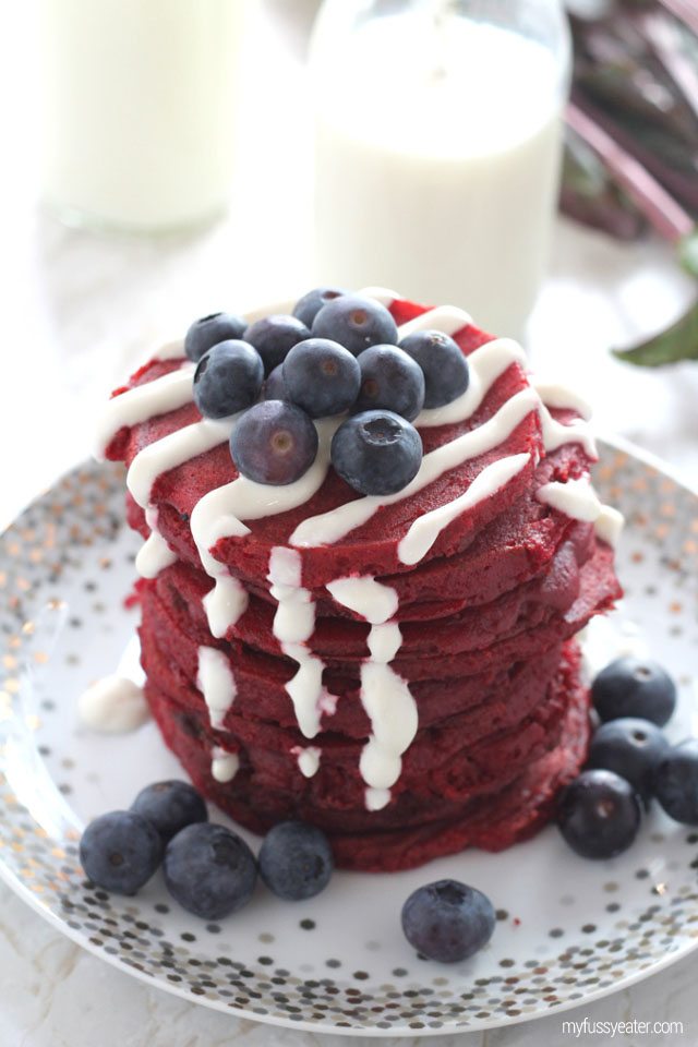 Gluten Free Red Velvet Beetroot Pancakes