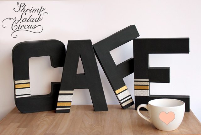 Washi Tape Paper Mache Cafe Sign Tutorial