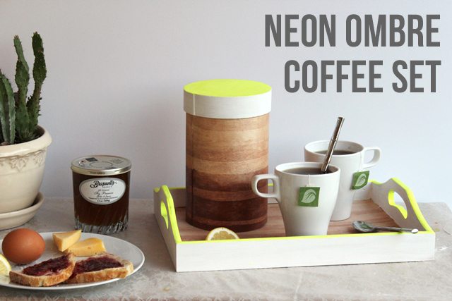 DIY Neon Ombre Coffee Set for Patio or Porch