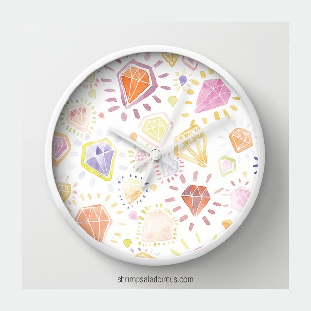 Shrimp Salad Circus on Society6 - Clocks