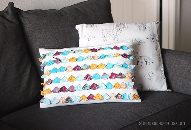 Anthropologie-inspired tasseled pillow by shrimp salad circus