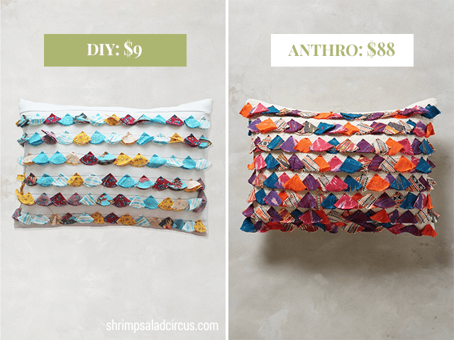 DIY Anthropologie Tasseled Jacare Pillow Knockoff