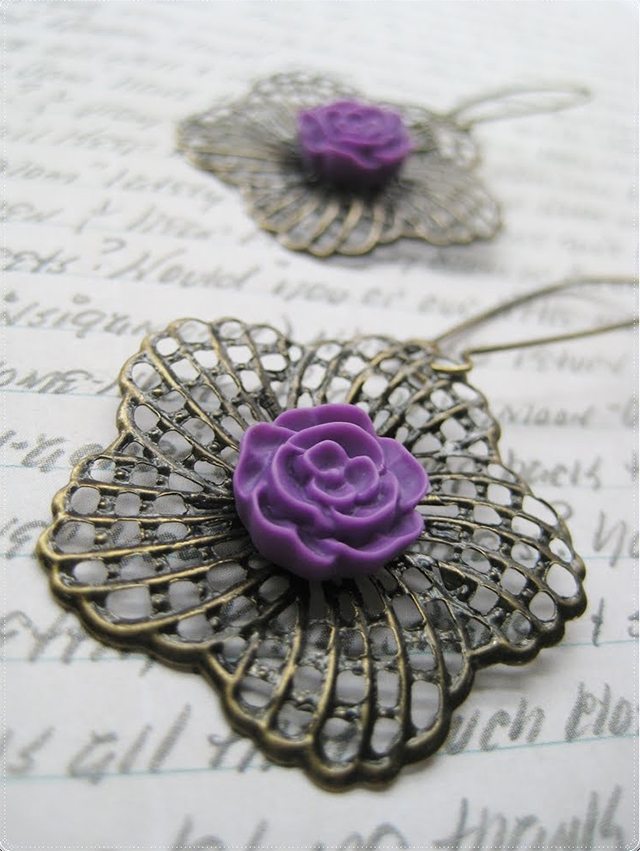 Vintage Floral Filligree Earrings