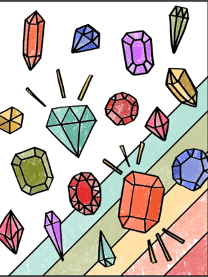 Free Gemstones Coloring Page thumbnail