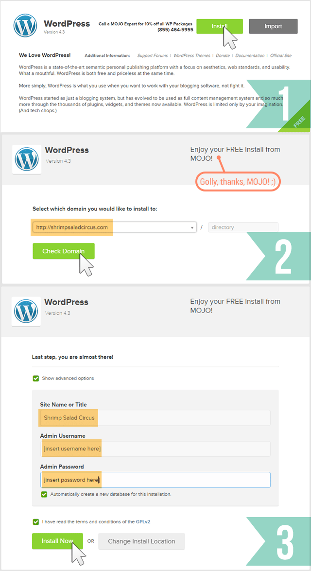 How to Start a DIY Blog - Installing WordPress - Step 2