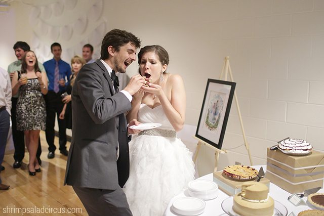 Shrimp Salad Circus Wedding Photos - Cake Cutting