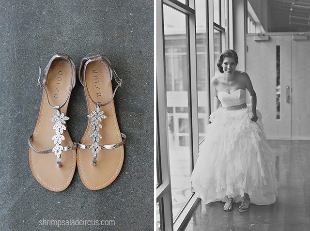 Shrimp Salad Circus Wedding Photos - Dress and Shoes