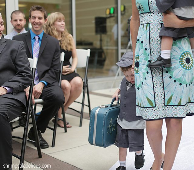 Shrimp Salad Circus Wedding Photos - Ring Bearers Aisle Shot