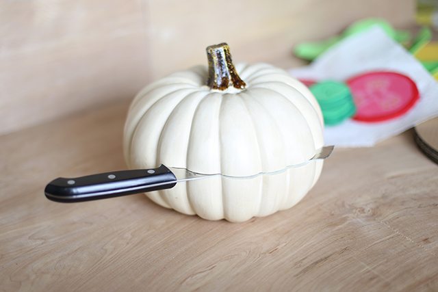 DIY Hamburger Pumpkin Tutorial - Carving the Pumpkin