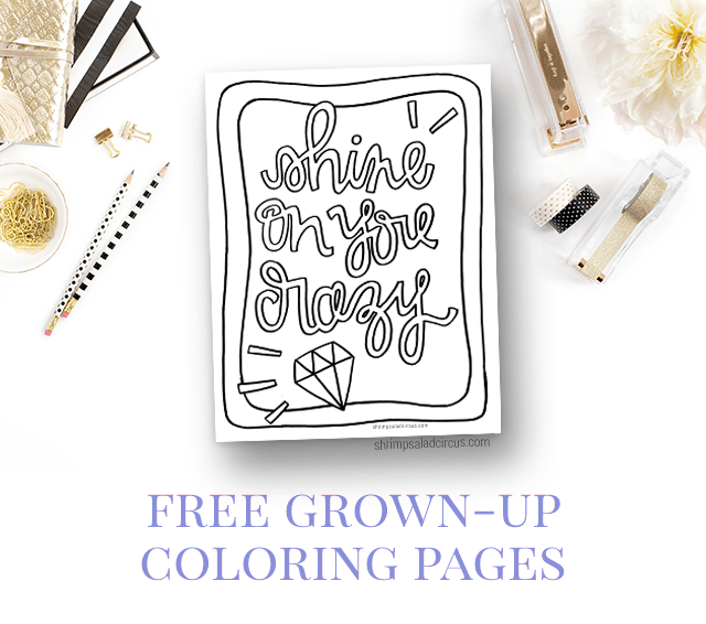 Free Adult Coloring Pages - Shine On You Crazy Diamond