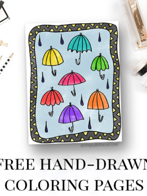 Under My Umbrellas – Free Coloring Page thumbnail