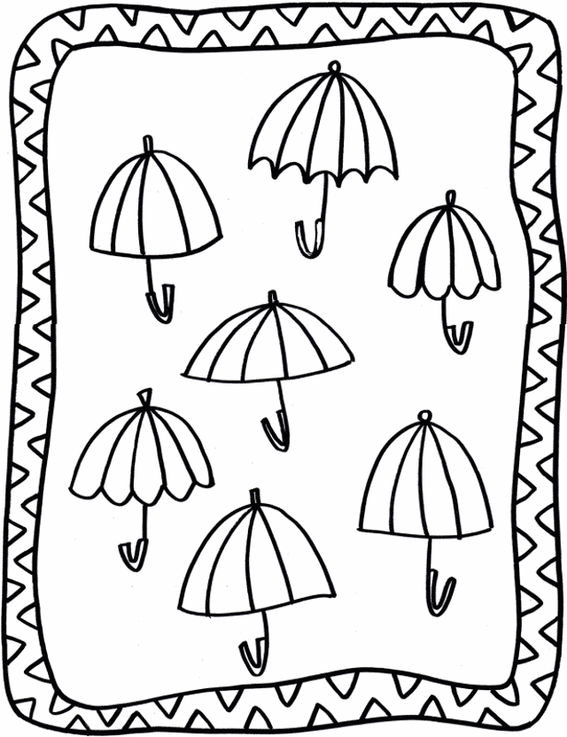 Free Adult Coloring Pages - Umbrellas