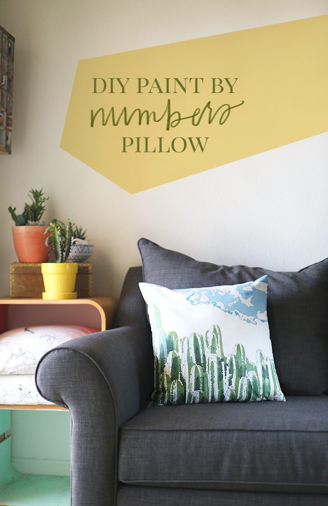 Cactus DIY Paint by Numbers Pillow