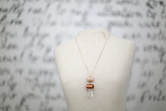 DIY Copper and Crystal Necklace