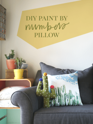 Cactus DIY Paint by Number Pillow + Free Paint by Numbers Template thumbnail