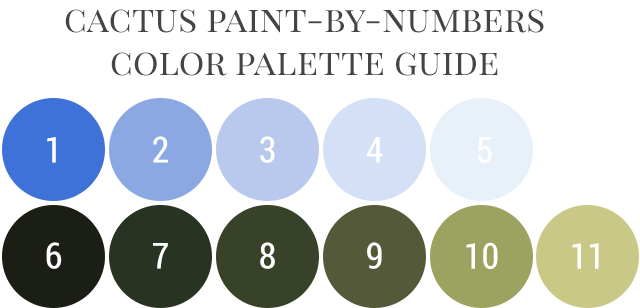 DIY Paint by Numbers Pillow - Color Palette Mixing Guide