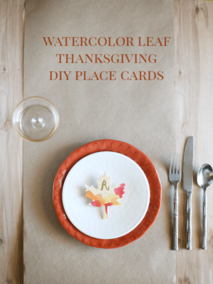 Watercolor Leaves DIY Thanksgiving Place Cards thumbnail