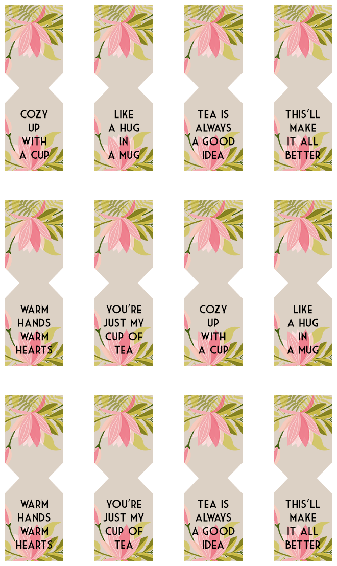 Free Printable Tea Bags Tags by Shrimp Salad Circus - Preview