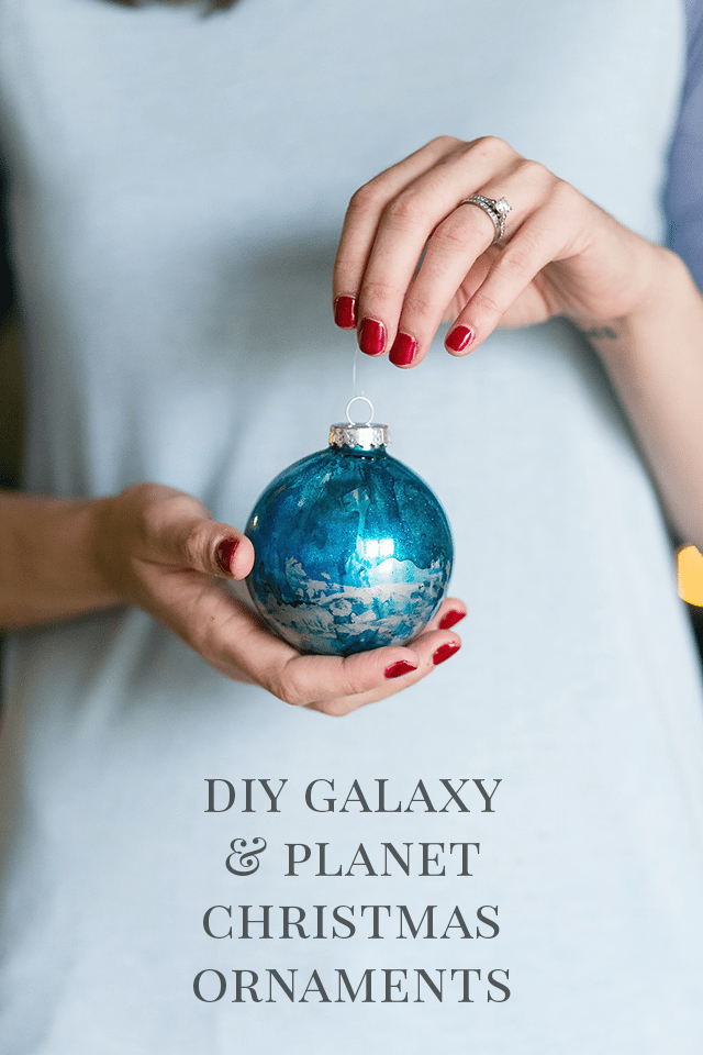 DIY Galaxy and Planet Christmas Ornaments