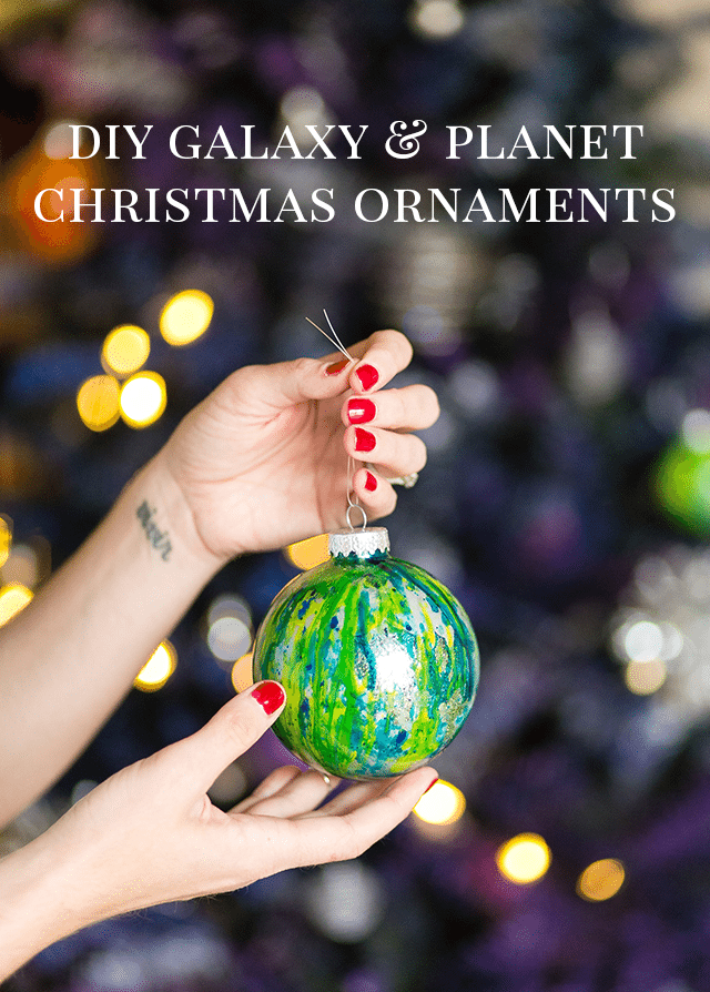 Easy DIY Galaxy and Planet Christmas Ornaments