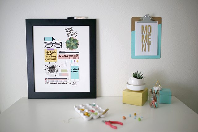 Free DIY Dry Erase Planner with Printable Art