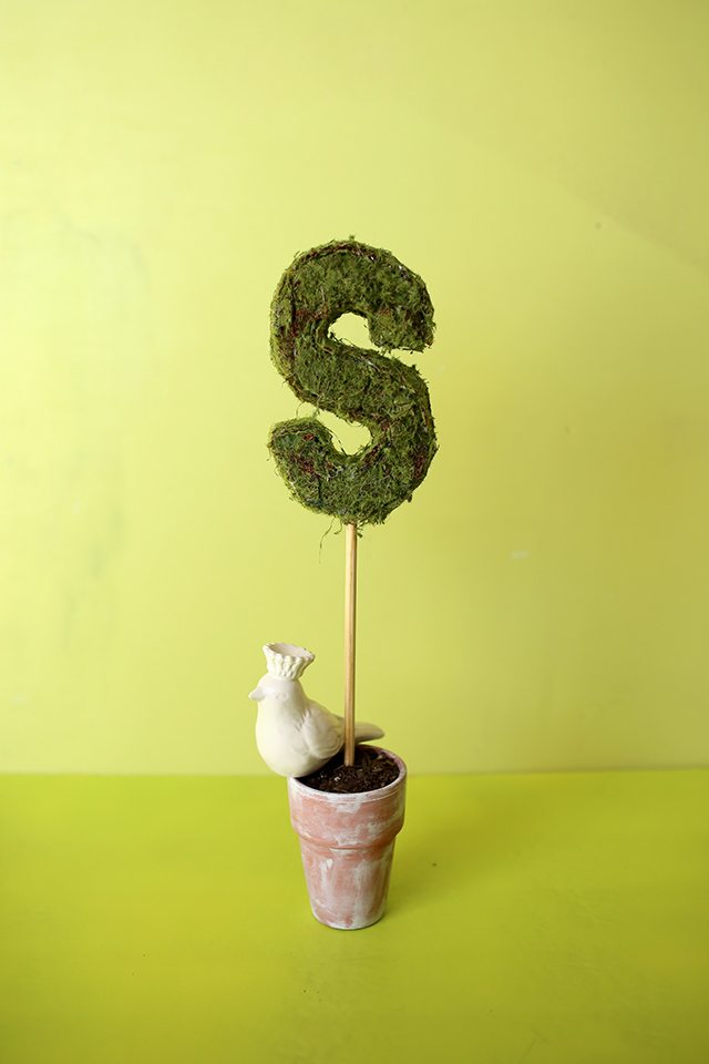 DIY Monogram Topiary