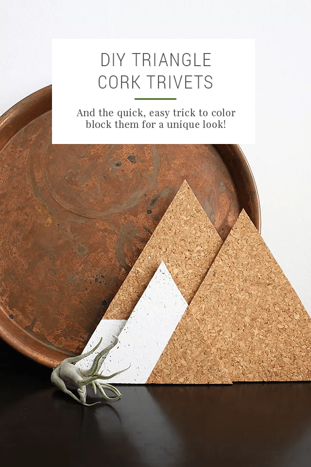 DIY Color Blocked Cork Coasters