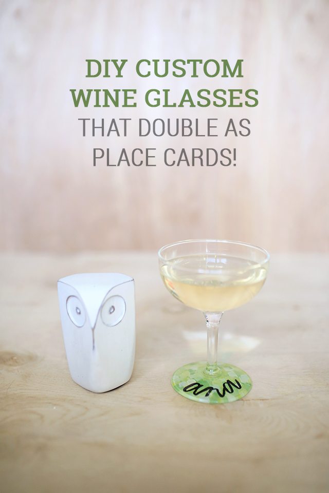 DIY Custom Wine Glasses Make Perfect Place Cards for a Wedding Shower or Bachelorette Party