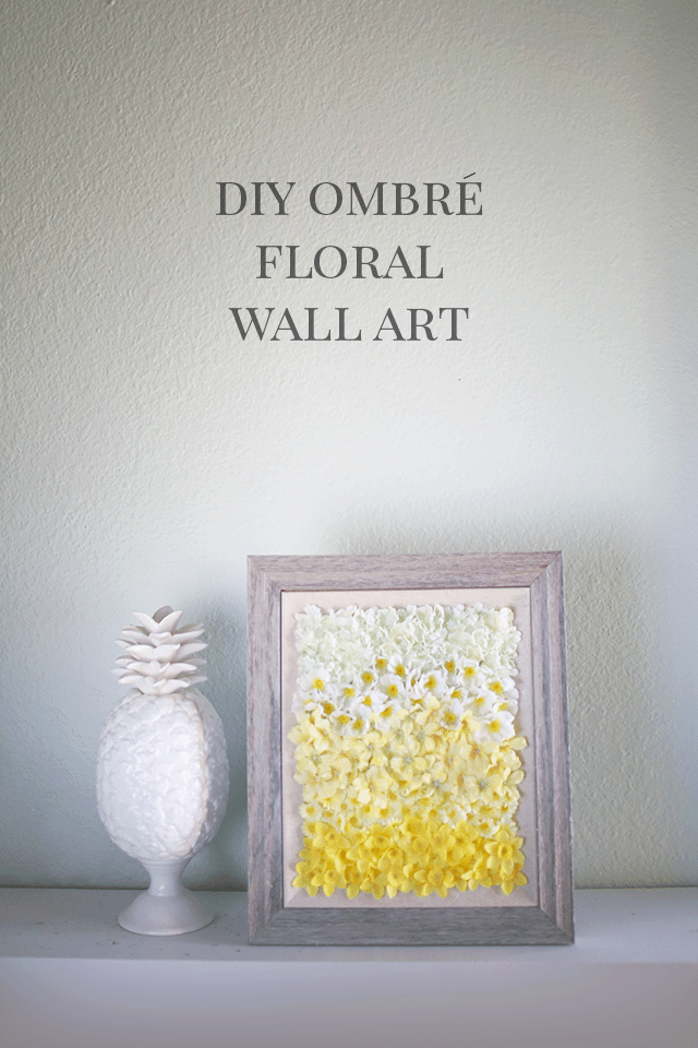 Ombré DIY Floral Wall Art Tutorial on Shrimp Salad Circus