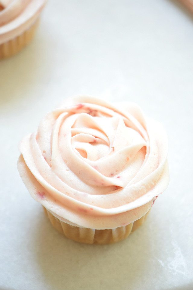Vegan Chocolate Cupcakes with Strawberry Frosting