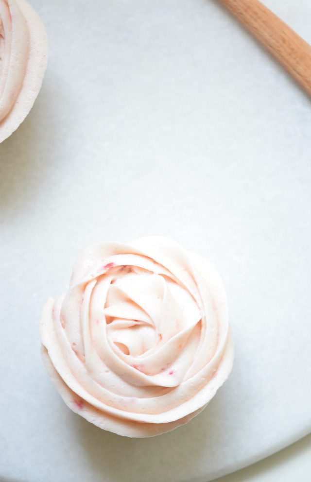 Vegan Chocolate Cupcakes with Strawberry Frosting