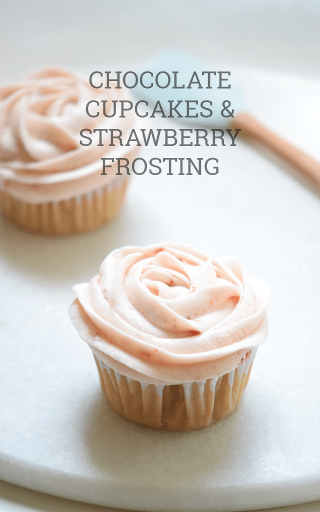 Vegan Chocolate Cupcake Recipe with Strawberry Frosting