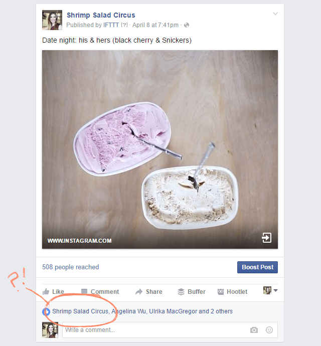 Facebook Page Glitch - Liking Your Own Posts - April 20 2016