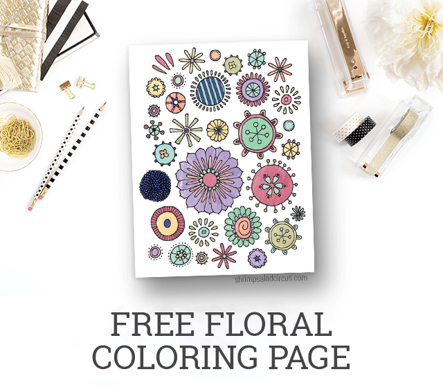 Printable Adult Coloring Pages - Free Floral Coloring Page