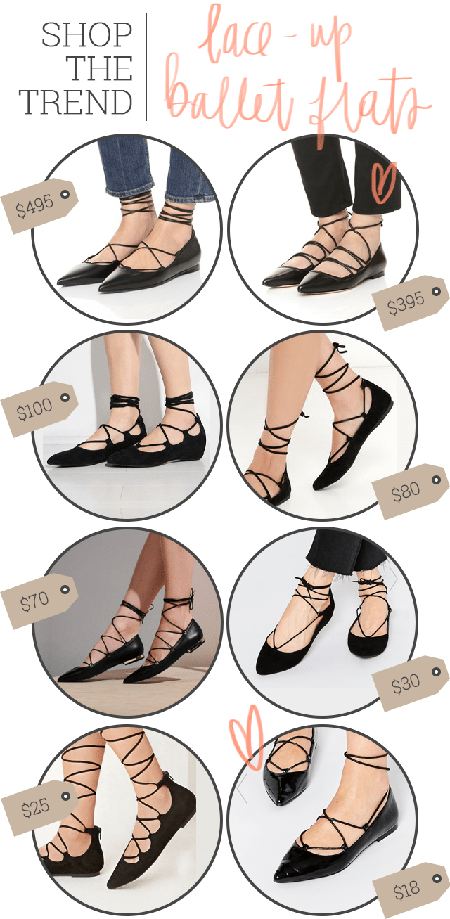 Shop the Trend - Lace Up Ballet Flats