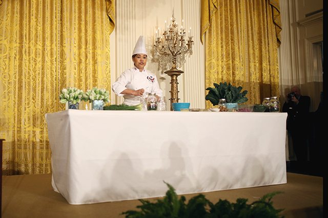 White House Chef Cristeta Comerford Giving a Healthy Meal Prep Demonstration for Let's Move!