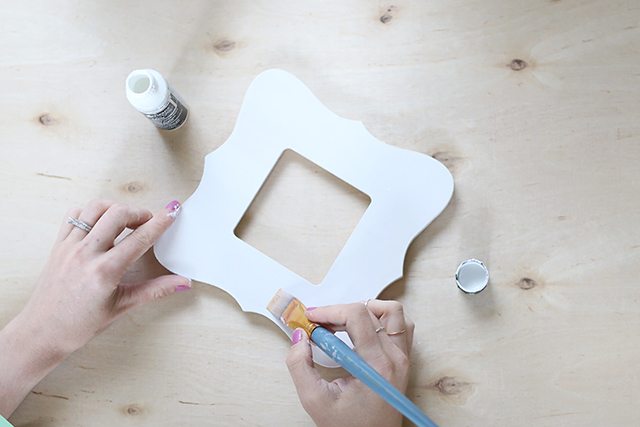 Watercolor Painted Wooden Picture Frame - Step 1 - White Paint