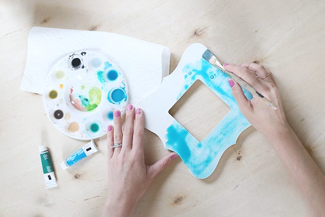 Watercolor Painted Wooden Picture Frame - Step 3 - Watercolor Paint