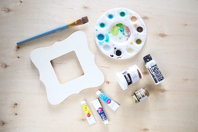 Watercolor Painted Wooden Picture Frame Supplies