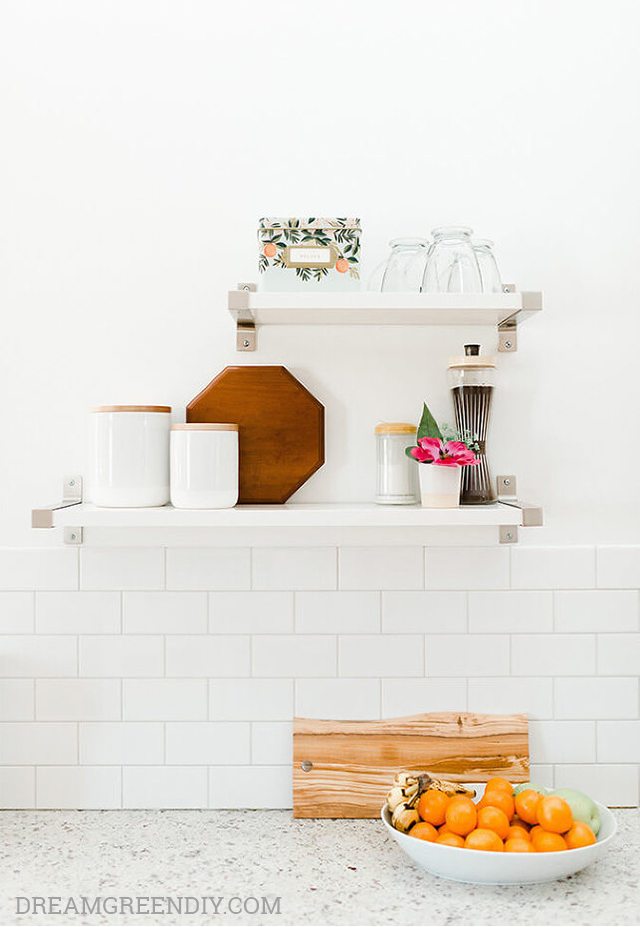 White Subway Tile - DIY Kitchen Backsplash Ideas - Dream Green DIY